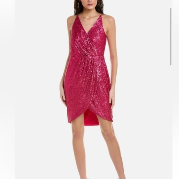 Trina Turk Allure Barbie Fuchsia Pink Sequin Cocktail Dress Size 10 NWTs - Picture 6 of 11